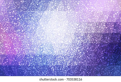 Light Pink, Blue vector low poly crystal background with snowflakes. Polygon christmas design pattern . Low poly illustration of New Year celebration.