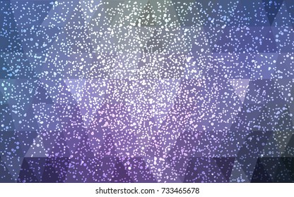 Light Pink, Blue vector low poly crystal background with snowflakes. Polygon christmas design pattern . Low poly illustration of New Year celebration.