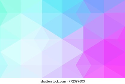 Light Pink, Blue vector Low poly crystal background. Polygon design pattern. Low poly illustration, low polygon background.