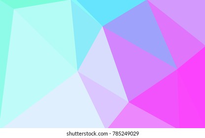 Light Pink, Blue vector Low poly crystal background. Polygon design pattern. Low poly illustration, low polygon background.