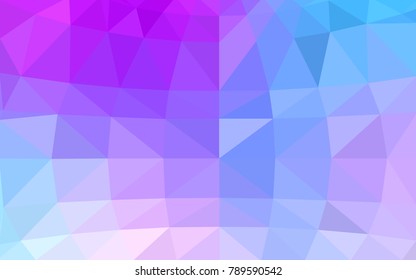 Light Pink, Blue vector Low poly crystal background. Polygon design pattern. Low poly illustration, low polygon background.