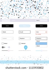 Light Pink, Blue vector Material Design Kit with dots. Beautiful ui ux kit with colorful dots in its header. Beautiful layout for websites, landing pages.