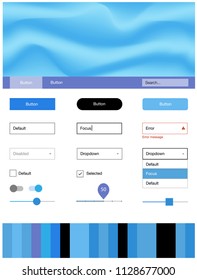 Light Pink, Blue vector Material Design Kit with liquid shapes. Creative illustration in halftone marble style with gradient. Modern template for your landing page.