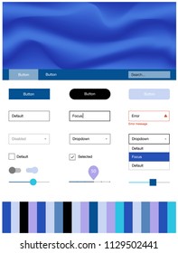 Light Pink, Blue vector Material Design Kit with liquid shapes. Elegant bright illustration with gradient  in memphis style. This template you can use for websites.