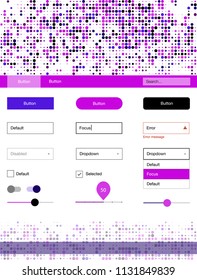 Light Pink, Blue vector Material Design Kit with dots. Beautiful ui ux kit with colorful dots in its header. This sample is for your website.
