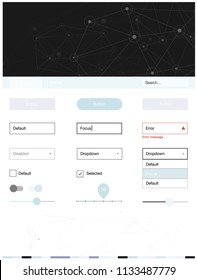 Light Pink, Blue vector Material Design Kit with lines, circles. Style guide with triangles, circles on abstract background. Simple colorful design for websites.
