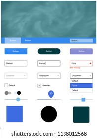 Light Pink, Blue vector Material Design Kit with stars. Decorative ui kit design in abstract style with colorful sky. Modern template for your landing page.