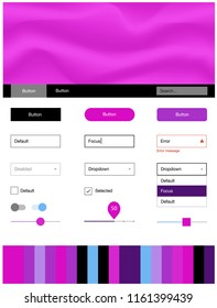 Light Pink, Blue vector Material Design Kit with liquid shapes. Glitter abstract illustration with blurred bubble shapes.. Modern template for your landing page.