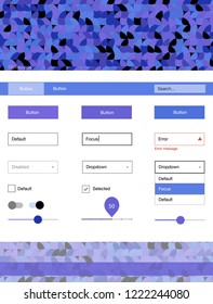 Light Pink, Blue vector Material Design Kit with dots. Web ui kit with abstract gradient circles in its header. Beautiful layout for websites, landing pages.