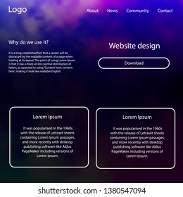 Light Pink, Blue vector Material Design Kit with stars. Web ui kit with abstract gradient clouds in its header. This template you can use for landing pages.