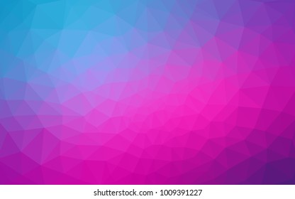 Light Pink, Blue vector modern geometrical abstract background. Texture, new background. Geometric background in Origami style with gradient. 
