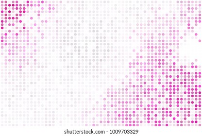 Light Pink, Blue vector modern geometrical circle abstract background. Dotted texture template. Geometric pattern in halftone style with gradient. 