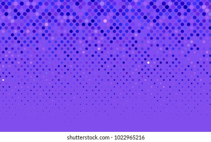 Light Pink, Blue vector modern geometrical circle abstract background. Dotted texture template. Geometric pattern in halftone style with gradient. 