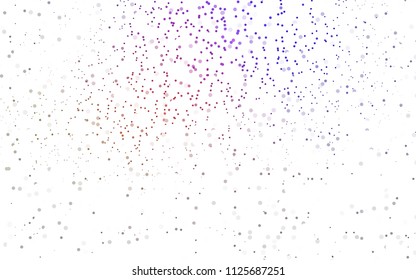 Light Pink, Blue vector modern geometrical circle abstract background. Dotted texture template. Geometric pattern in halftone style with gradient. 