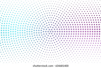 Light Pink, Blue vector modern geometrical circle abstract background. Dotted texture template. Geometric pattern in halftone style with gradient. 