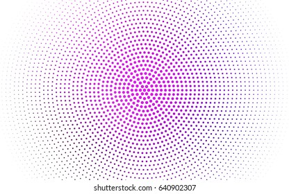 Light Pink, Blue vector modern geometrical circle abstract background. Dotted texture template. Geometric pattern in halftone style with gradient. 