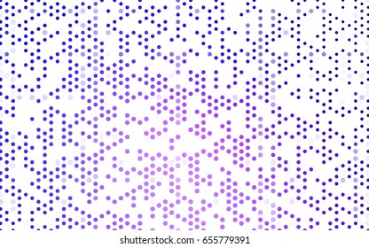 Light Pink, Blue vector modern geometrical circle abstract background. Dotted texture template. Geometric pattern in halftone style with gradient. 