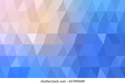 Light Pink, Blue vector modern geometrical abstract background. Texture, new background. Geometric background in Origami style with gradient. 