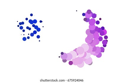 Light Pink, Blue vector modern geometrical circle abstract background. Dotted texture template. Geometric pattern in halftone style with gradient. 