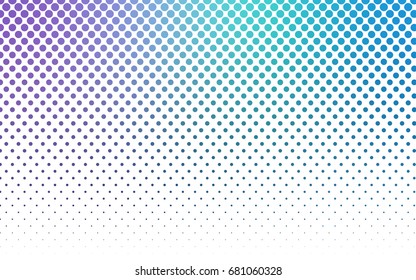 Light Pink, Blue vector modern geometrical circle abstract background. Dotted texture template. Geometric pattern in halftone style with gradient. 