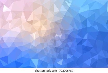 Light Pink, Blue vector modern geometrical abstract background. Texture, new background. Geometric background in Origami style with gradient. 