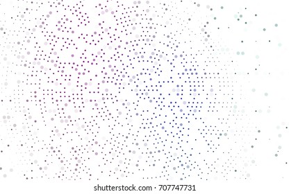 Light Pink, Blue vector modern geometrical circle abstract background. Dotted texture template. Geometric pattern in halftone style with gradient. 