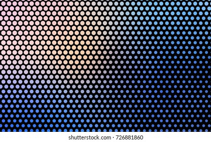 Light Pink, Blue vector modern geometrical circle abstract background. Dotted texture template. Geometric pattern in halftone style with gradient. 