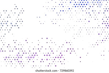 Light Pink, Blue vector modern geometrical circle abstract background. Dotted texture template. Geometric pattern in halftone style with gradient. 