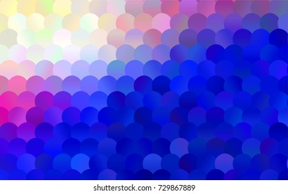 Light Pink, Blue vector modern geometrical circle abstract background. Dotted texture template. Geometric pattern in halftone style with gradient. 