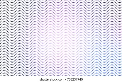 Light Pink, Blue vector modern geometrical circle abstract background. Dotted texture template. Geometric pattern in halftone style with gradient. 