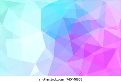 Light Pink, Blue vector modern geometrical abstract background. Texture, new background. Geometric background in Origami style with gradient. 