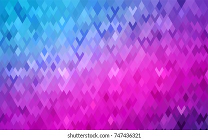 Light Pink, Blue vector modern geometrical background. Abstract template. Geometric pattern in square style with gradient.