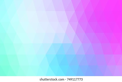 Light Pink, Blue vector modern geometrical abstract background. Texture, new background. Geometric background in Origami style with gradient. 