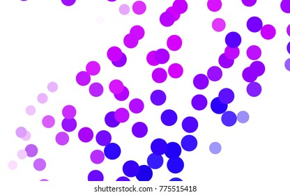 Light Pink, Blue vector modern geometrical circle abstract background. Dotted texture template. Geometric pattern in halftone style with gradient. 