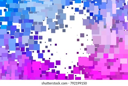 Light Pink, Blue vector modern geometrical background. Abstract template. Geometric pattern in square style with gradient.
