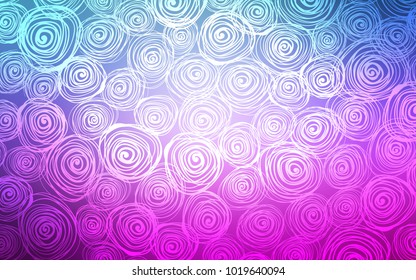 Light Pink, Blue vector natural elegant background. Colorful illustration in doodle style with roses. The pattern can be used for wallpapers and coloring books.