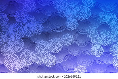 Light Pink, Blue vector natural abstract design. Colorful illustration in doodle style with flowers. The pattern can be used for coloring books and pages for kids.