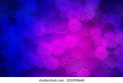 Light Pink, Blue vector natural elegant template. Brand-new colored illustration in blurry style with flowers. The pattern can be used for coloring books and pages for kids.