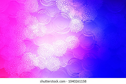 Light Pink, Blue vector natural abstract template. Decorative shining illustration with doodles on abstract template. A completely new template for your business design.