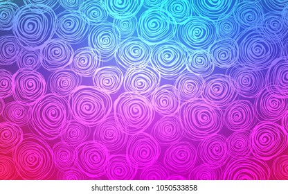 Light Pink, Blue vector natural elegant pattern. Doodle illustration of roses in Origami style with gradient. The doodle design can be used for your web site.