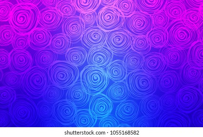 Light Pink, Blue vector natural elegant background. Colorful illustration in doodle style with roses. The pattern can be used for heads of websites and designs.