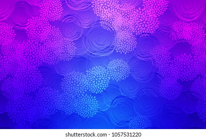 Light Pink, Blue vector natural elegant template. Colorful abstract illustration with flowers in doodle style. The completely new template can be used for your brand book.
