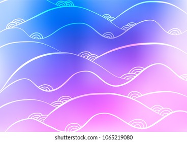 Light Pink, Blue vector natural elegant template. Colorful illustration in abstract style with doodles and Zen tangles. A completely new design for your business.