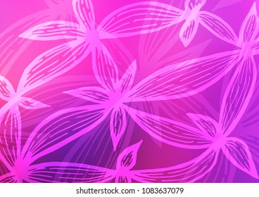 Light Pink, Blue vector natural abstract template. Glitter abstract illustration with doodles and Zen tangles. The pattern can be used for wallpapers and coloring books.