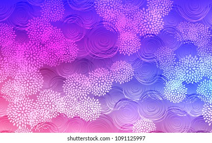 Light Pink, Blue vector natural elegant artwork. Decorative shining illustration with doodles on abstract template. Hand painted design for web, wrapping, wallpaper.