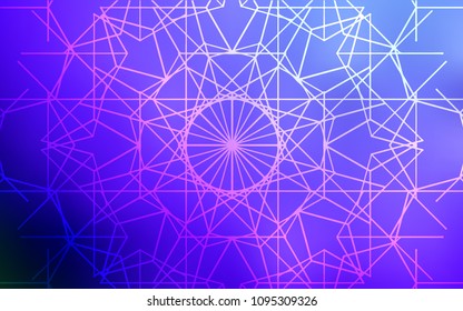 Light Pink, Blue vector natural abstract pattern. Shining colored illustration with childish doodles in Arabic style. Brand-new design for your business.