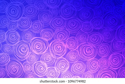 Light Pink, Blue vector natural elegant pattern. Glitter abstract illustration with doodles and roses. A new texture for your design.