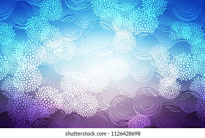 Light Pink, Blue vector natural abstract design. Blurred decorative design in Indian style with flowers. The best blurred design for your business.