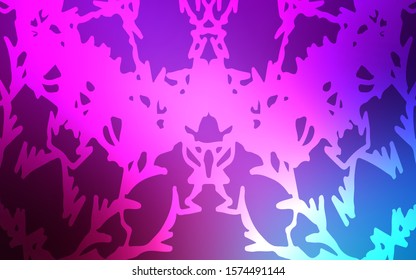 Light Pink, Blue vector natural abstract template. Brand-new colored illustration in blurry style with doodles drawn by child. The pattern can be used for wallpapers and coloring books.