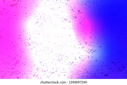 Light Pink, Blue vector natural abstract pattern. A vague abstract illustration with roses in doodles style. Brand-new design for your business.